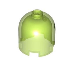 LEGO Transparent Bright Green Brick 2 x 2 x 1.7 Round Cylinder with Dome Top with Eyes (Safety Stud) (30151 / 102971)