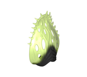 LEGO Transparent Bright Green Cocoon Petal with Black Base Pattern (15358)