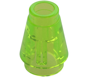 LEGO Transparent Bright Green Cone 1 x 1 with Top Groove (28701 / 59900)