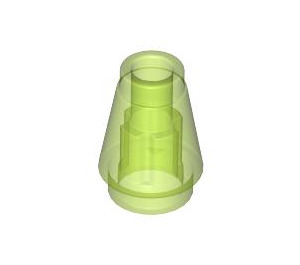 LEGO Transparent Bright Green Cone 1 x 1 with Top Groove (28701 / 59900)
