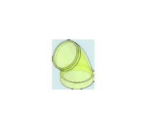 LEGO Transparent Bright Green Cylinder Tube Curved (45°) (49737)