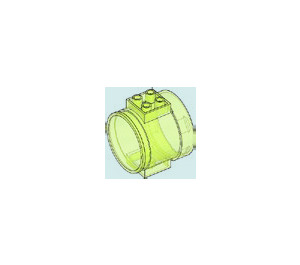 LEGO Transparent Bright Green Cylinder Tube Straight (49736)