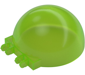 LEGO Transparent Bright Green Dome 6 x 6 x 3 with Hinge Stubs (50747 / 52979)