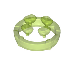 LEGO Transparent Bright Green Four Diamonds on Sprue (36451)