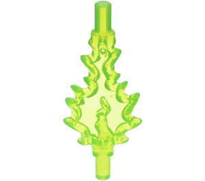 LEGO Transparent Bright Green Large Flames with Bar on Both Ends