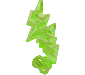 LEGO Transparent Bright Green Lightning Bolt with Axle Hole (2149)