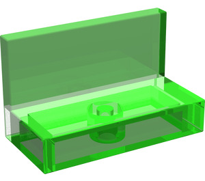 LEGO Transparent Bright Green Panel 1 x 2 x 1 with Square Corners (4865 / 30010)