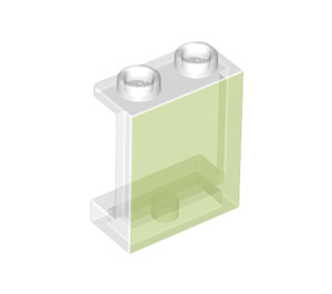 LEGO Transparant Heldergroen Paneel 1 x 2 x 2 met zijsteunen, holle noppen (35378 / 87552)