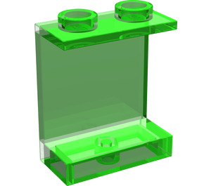 LEGO Transparent Bright Green Panel 1 x 2 x 2 without Side Supports, Hollow Studs (4864 / 6268)