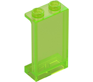 LEGO Transparent Klar Grön Panel 1 x 2 x 3 med sidostöd - ihåliga knoppar (35340 / 87544)