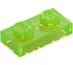 LEGO Transparent Bright Green Plate 1 x 2 (3023 / 28653)