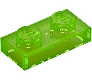 LEGO Transparent Bright Green Plate 1 x 2 (3023 / 28653)