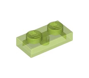 LEGO Transparentes helles Grün Platte 1 x 2 (3023 / 28653)