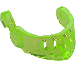 LEGO Transparent Bright Green Pointed Visor with Face Grille and Antenna (22394)