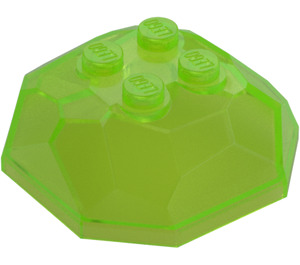 LEGO Transparentes leuchtendes Grün Felsen 4 x 4 x 1.3 oben (30293 / 42284)