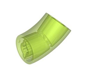 LEGO Transparent Bright Green Round Brick with Elbow (1986 / 65473)