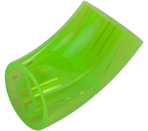 LEGO Transparent Bright Green Round Brick with Elbow (Longer) (5489)