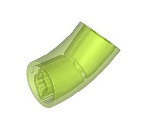 LEGO Transparent Bright Green Round Brick with Elbow (Longer) (5489)