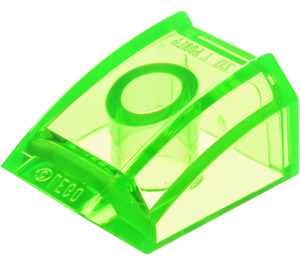 LEGO Transparent Bright Green Slope 1 x 2 x 2 Curved (30602 / 47904)