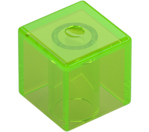 LEGO Transparent Bright Green Square Minifigure Head (19729 / 25194)