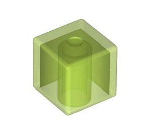LEGO Transparent Bright Green Square Minifigure Head (19729 / 25194)