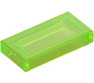 LEGO Transparent Bright Green Tile 1 x 2 with Groove (3069 / 30070)