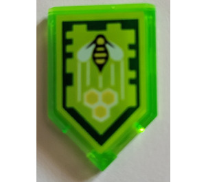 LEGO Transparent Bright Green Tile 2 x 3 Pentagonal with Honey Bees Power Shield (22385)