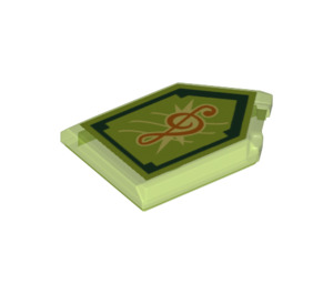 LEGO Transparent Bright Green Tile 2 x 3 Pentagonal with Tone of Power Power Shield (22385 / 29089)