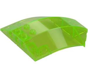 LEGO Transparent Bright Green Windscreen 6 x 8 x 2 Curved (40995 / 41751)