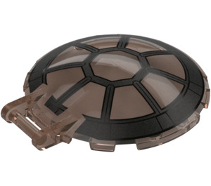 LEGO Transparent Brown Black Dish 6 x 6 with Handle with Black Tie Fighter Window (18675 / 104529)