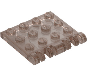 LEGO Transparent Brown Black Hinge Plate 4 x 4 Locking (44570 / 50337)