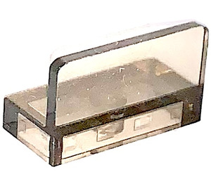 LEGO Transparentes Braunschwarz Paneel 1 x 2 x 1 mit abgerundeten Ecken (4865 / 26169)