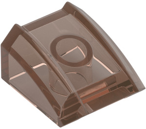 LEGO Transparent Brown Black Slope 1 x 2 x 2 Curved (30602 / 47904)