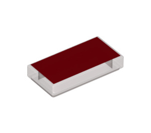 LEGO Transparent Brown Black Tile 1 x 2 with Plain Red Surface with Groove (3069 / 75168)