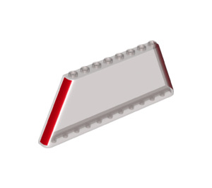 LEGO Transparent Brown Black Windscreen 1 x 12 x 4 with Angular Sides with Red Stripes (19212 / 20431)