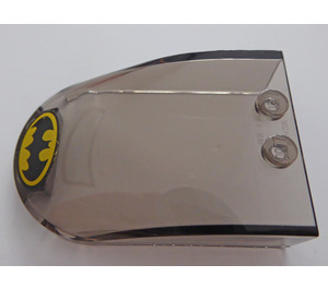 LEGO Transparent Brown Black Windscreen 4 x 6 x 1.3 with Batman Logo Sticker (18973)