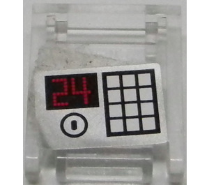 LEGO Transparant Container Doos 2 x 2 x 2 Deur met Sleuf met Keypad en '24' Sticker (4346)