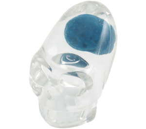 LEGO Transparant Crystal Schedel Hoofd met Blauw Brain (63859)