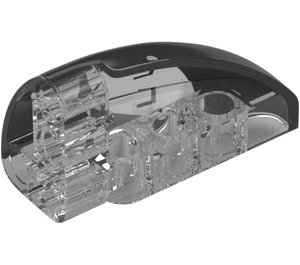 레고 투명한 구부러진 패널 3 x 5 x 2 오른쪽 ~와 함께 전조등 그리고 검은색 (2442)