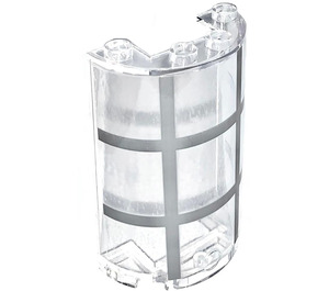 LEGO Transparent Cylinder 2 x 4 x 5 Half with Cockpit gray lines Sticker (35312)