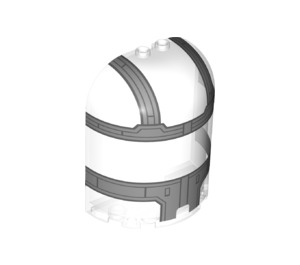 LEGO Transparent Cylinder 3 x 6 x 6 Half with Razor Crest Canopy (67950 / 68776)