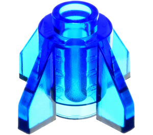 LEGO Azul oscuro transparente Ladrillo 1 x 1 Circular con Fins (4588 / 52394)