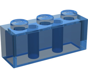 LEGO Bleu foncé transparent Brique 1 x 3 (3622 / 45505)
