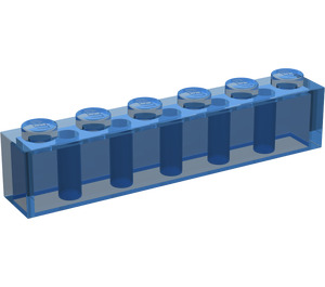 LEGO Transparentes Dunkelblau Backstein 1 x 6 (3009)