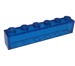 LEGO Transparant donkerblauw Steen 1 x 6 zonder buizen aan de onderzijde (3067)