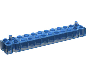 LEGO Transparent Dark Blue Brick 2 x 12 with Grooves and Peg at Each End (47118 / 47855)