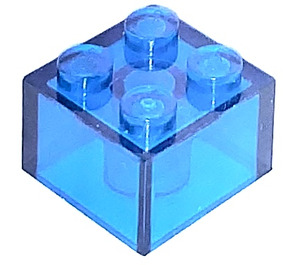 LEGO Transparent Dark Blue Brick 2 x 2 without Cross Supports (3003)