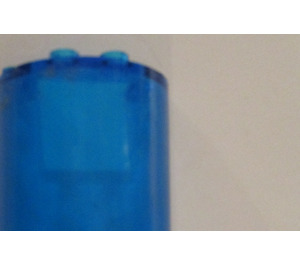 LEGO Transparent Dark Blue Cylinder 2 x 4 x 5 Half with Orange and Black Stripes Sticker from Set 5985 (85941)