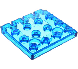 LEGO Transparent Dark Blue Hinge Plate 4 x 4 Vehicle Roof (4213)