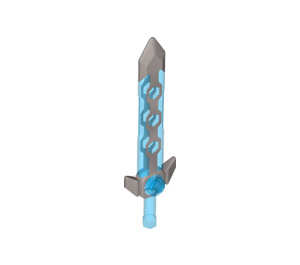 LEGO Transparent Dark Blue Nexo Knights Sword with Flat Silver (24108)